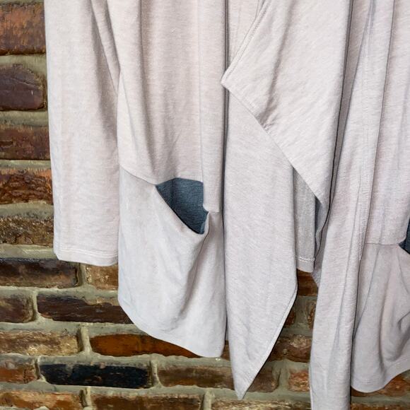 LOGO Lounge Lori Goldstein Cream French Terry Cardigan Sweater Womens Size Large - Picture 3 of 7